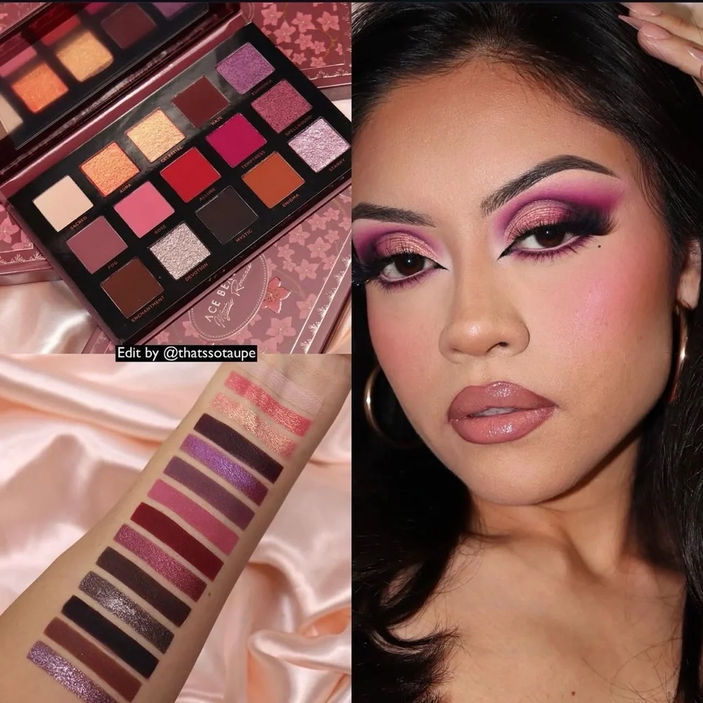 Ace Beaute Mystic Romance Eyeshadow Palette - Vibrant Pink and Purple